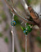 Blue Pottery beads With Metal Chain Earring in Turquoise Base With Yellow Flower